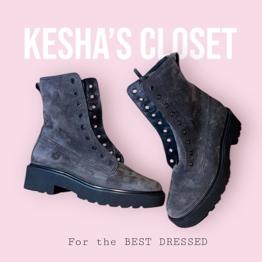 PAUL GREEN Suede leather combat boot (NO LACES)